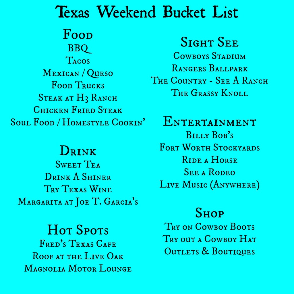 Texas Weekend Bucket List
