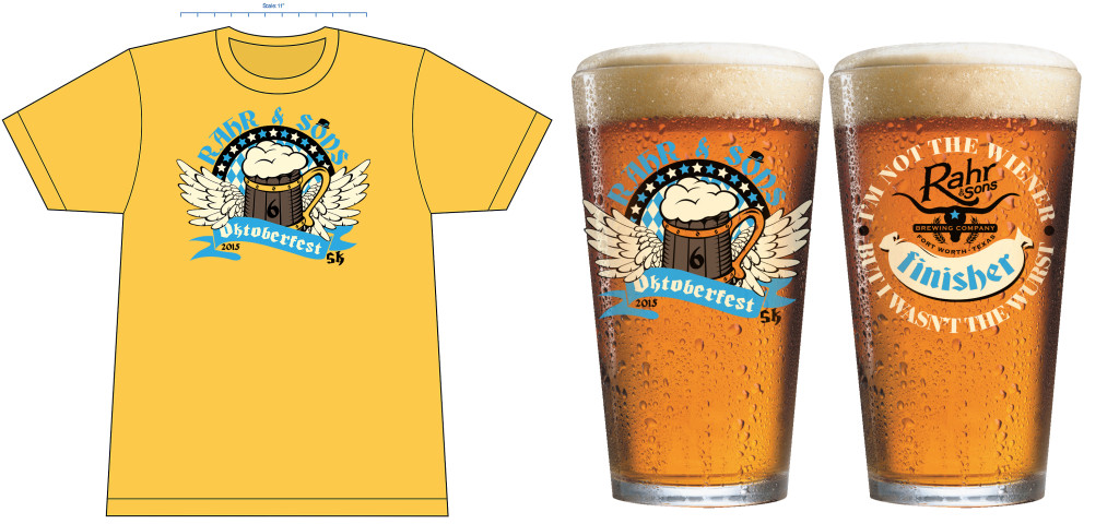 Official shirt and finisher pint glass each registrant receives. 