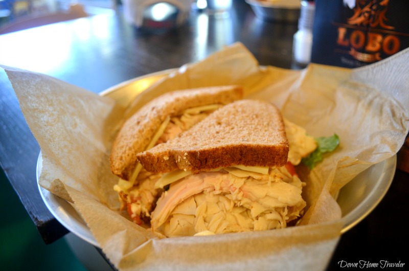 The Levi Local - Honey Roasted Turkey, Swiss Cheese, Local Herb Aioli on wheat bread. Holy moly! 